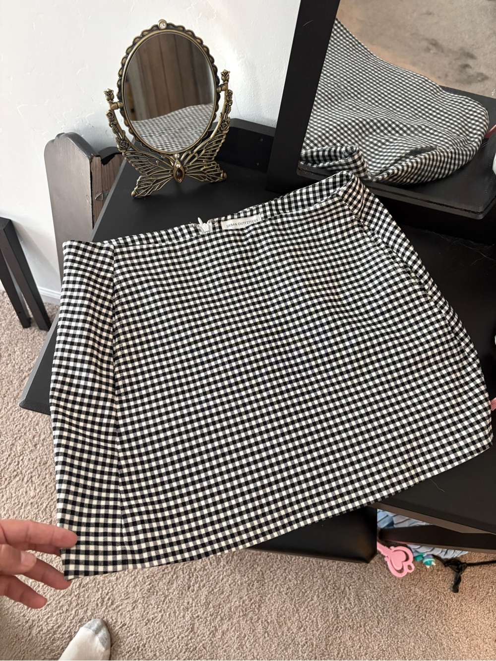 Urban Outfitters Black & White Gingham Mini Skirt